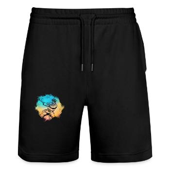 Karaté - Short de jogging bio TRAINER Stanley/Stella unisexe - noir - Devant - Nik (191cm) & Marisol (170cm)