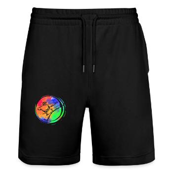 Karaté - Short de jogging bio TRAINER Stanley/Stella unisexe - noir - Devant - Nik (191cm) & Marisol (170cm)