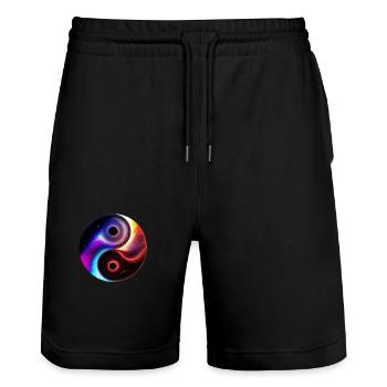 Yin Yang - Short de jogging bio TRAINER Stanley/Stella unisexe - noir - Devant - Nik (191cm) & Marisol (170cm)