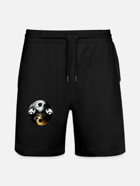 Yin Yang Panda - Stanley/Stella Unisex Bio Joggingshorts Trainer - Schwarz