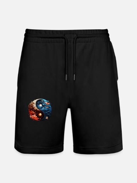 Yin Yang - Stanley/Stella Unisex Bio Joggingshorts Trainer  - Schwarz