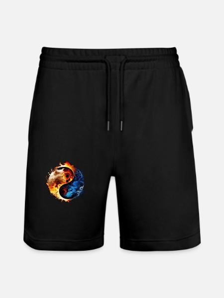 Yin Yang - Stanley/Stella Trainer Unisex Organic Jogging Shorts - black