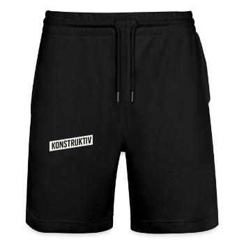 Constructif - Short de jogging bio TRAINER Stanley/Stella unisexe - noir - Devant - Nik (191cm) & Marisol (170cm)