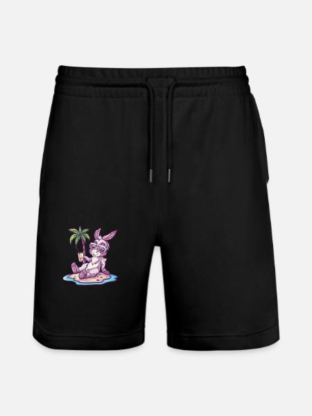 Donkey Summer Beach Comic - Stanley/Stella Trainer Unisex Organic Jogging Shorts - black