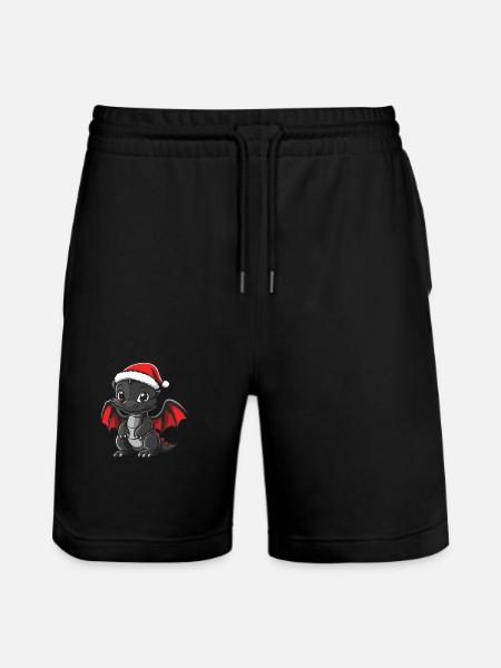 Dragon Christmas Cute - Stanley/Stella Trainer Unisex Organic Jogging Shorts - black