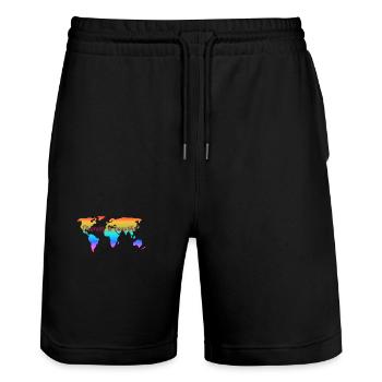 Diversity is beautiful. Gleiche Rechte für alle. - Stanley/Stella Unisex Bio Joggingshorts Trainer  - Schwarz - Vorne - Nik (191cm) & Marisol (170cm)