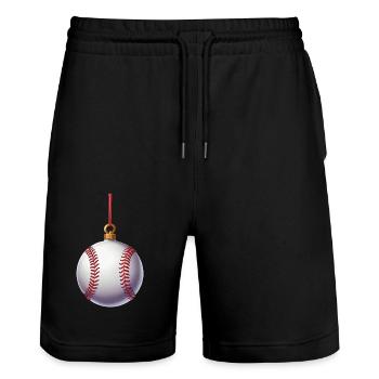 FROHE WEIHNACHTEN BASEBALL - Stanley/Stella Unisex Bio Joggingshorts Trainer  - Schwarz - Vorne - Nik (191cm) & Marisol (170cm)