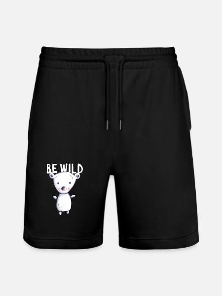 Be Wild Polar Bear - Bear - Bear - Teddy - Baby - Stanley/Stella Trainer Unisex Organic Jogging Shorts - black