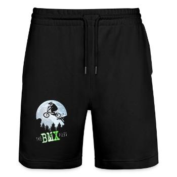 BMX files - Stanley/Stella Trainer Unisex Organic Jogging Shorts - black - Front - Nik (191cm) & Marisol (170cm)