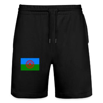Drapeau rom 720x480 1 - Short de jogging bio TRAINER Stanley/Stella unisexe - noir - Devant - Nik (191cm) & Marisol (170cm)