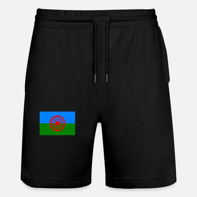 Roma-Flagge 720x480 1 - Stanley/Stella Unisex Bio Joggingshorts Trainer - Schwarz