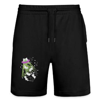 chats extraterrestres - Short de jogging bio TRAINER Stanley/Stella unisexe - noir - Devant - Nik (191cm) & Marisol (170cm)