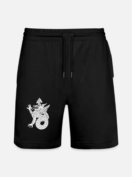 White Dragon - Stanley/Stella Trainer Unisex Organic Jogging Shorts - black