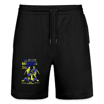 FC Carl Zeiss Jena - Stanley/Stella Trainer Unisex Organic Jogging Shorts - black - Front - Nik (191cm) & Marisol (170cm)