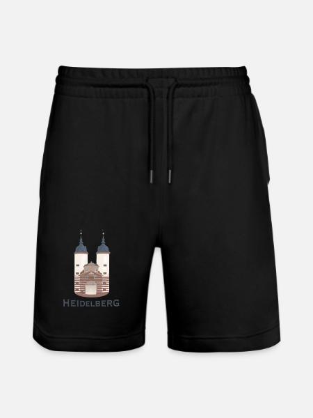 Heidelberg, landmark bridge tower - Stanley/Stella Trainer Unisex Organic Jogging Shorts - black