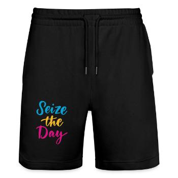Saisissez le jour - Short de jogging bio TRAINER Stanley/Stella unisexe - noir - Devant - Nik (191cm) & Marisol (170cm)