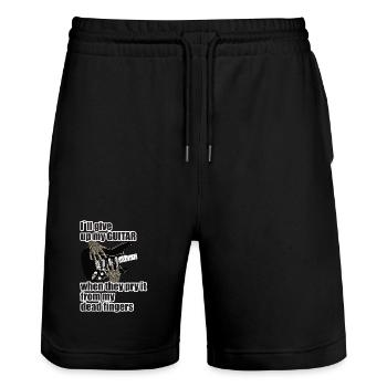 I´ll give up my guitar ..... - Stanley/Stella Unisex Bio Joggingshorts Trainer  - Schwarz - Vorne - Nik (191cm) & Marisol (170cm)