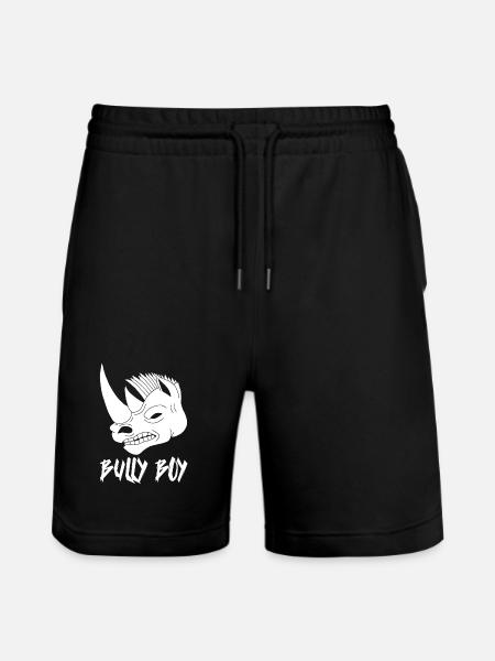 White rhinoceros head - Stanley/Stella Trainer Unisex Organic Jogging Shorts - black
