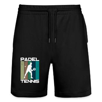 Padel Tennis Saying Balls Sports Racket Training - Stanley/Stella Trainer Unisex Organic Jogging Shorts - black - Front - Nik (191cm) & Marisol (170cm)