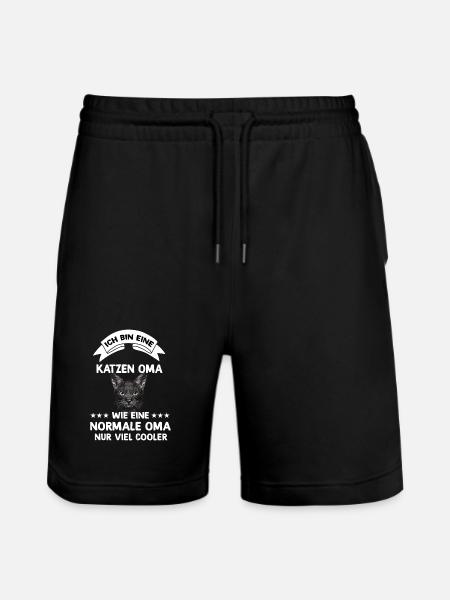Katzen Oma Design - Stanley/Stella Unisex Bio Joggingshorts Trainer  - Schwarz