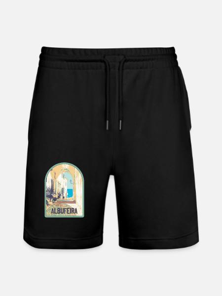 Picturesque street in Albufeira's old town - Stanley/Stella Trainer Unisex Organic Jogging Shorts - black