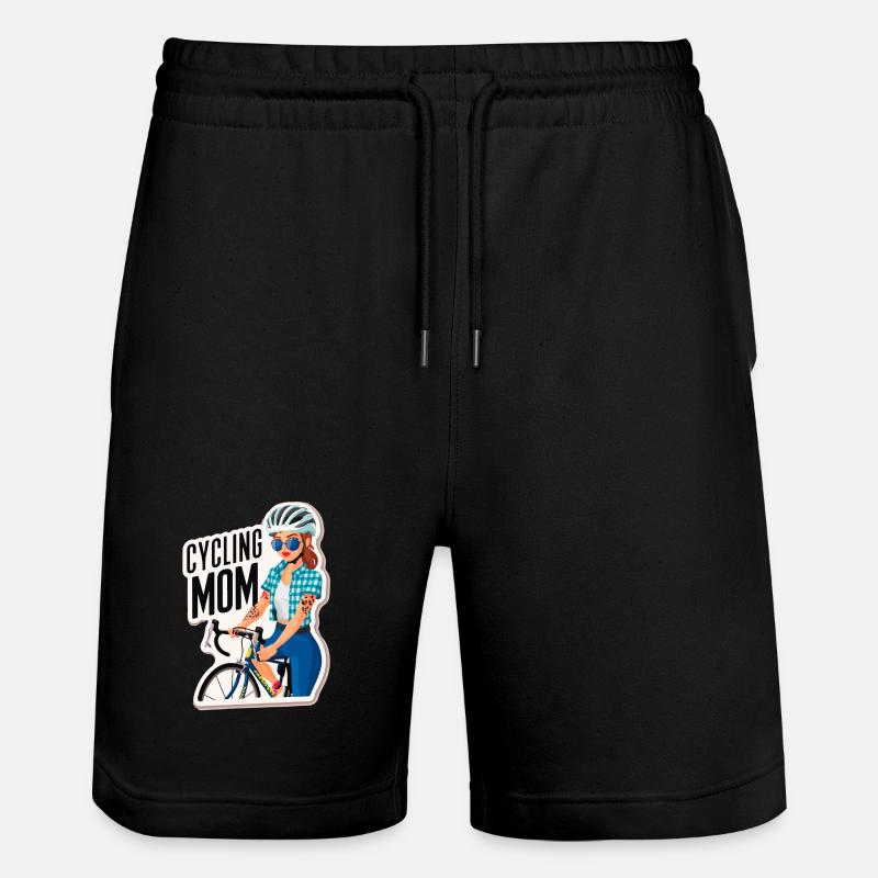 Radfahren Mama Empowerment Aufkleber - Stanley/Stella Unisex Bio Joggingshorts Trainer  - Schwarz