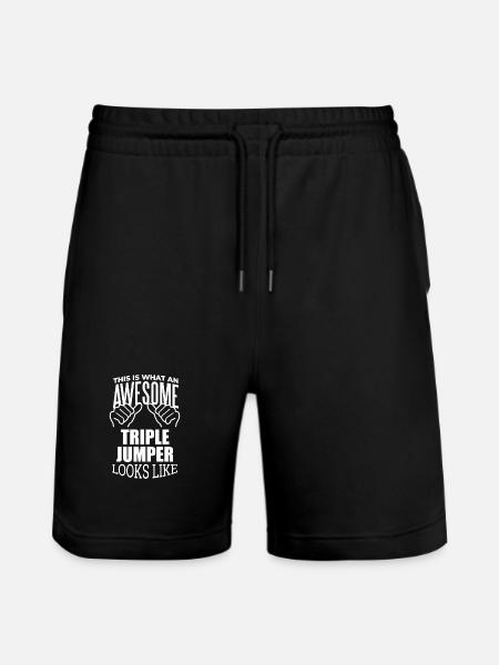 Triple Jump Triple Jump Triple Jump - Stanley/Stella Trainer Unisex Organic Jogging Shorts - black
