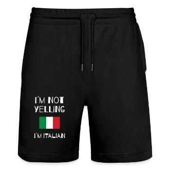 I ́m not yelling i ́m italian - Funny - Stanley/Stella Trainer Unisex Organic Jogging Shorts - black - Front - Nik (191cm) & Marisol (170cm)