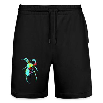 Araignée aux couleurs néon - Short de jogging bio TRAINER Stanley/Stella unisexe - noir - Devant - Nik (191cm) & Marisol (170cm)