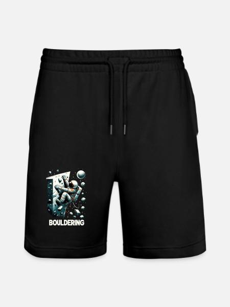 Bouldern Astronaut Raumfahrer Geschenk - Stanley/Stella Unisex Bio Joggingshorts Trainer - Schwarz