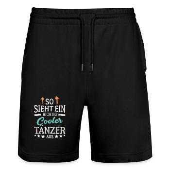 So sieht ein richtig cooler Tänzer aus - Stanley/Stella Unisex Bio Joggingshorts Trainer  - Schwarz - Vorne - Nik (191cm) & Marisol (170cm)