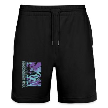 The Unknown – Digital Distortion - Stanley/Stella Trainer Unisex Organic Jogging Shorts - black - Front - Nik (191cm) & Marisol (170cm)