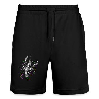 Mardi Gras lobster lobster with beads - Stanley/Stella Trainer Unisex Organic Jogging Shorts - black - Front - Nik (191cm) & Marisol (170cm)