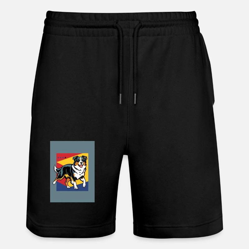 Australian Shepherd Dog - Stanley/Stella Trainer Unisex Organic Jogging Shorts - black