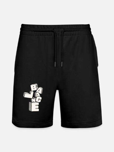 Équilibre en lettres 3D - Short de jogging bio TRAINER Stanley/Stella unisexe - noir