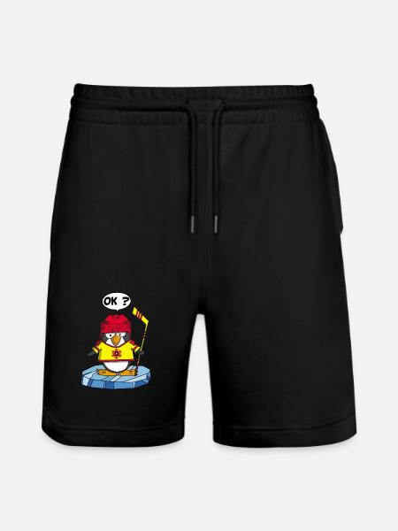 Pinguin und Wintersport - Stanley/Stella Unisex Bio Joggingshorts Trainer - Schwarz