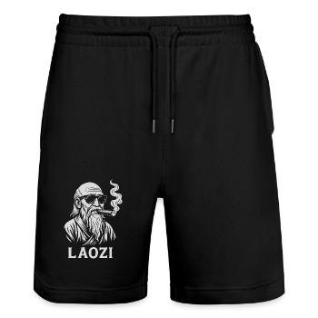 Laozi avec lunettes de soleil et motif de cigare - Short de jogging bio TRAINER Stanley/Stella unisexe - noir - Devant - Nik (191cm) & Marisol (170cm)