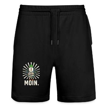 Seagull Santa Claus Christmas Fairy Lights - Stanley/Stella Trainer Unisex Organic Jogging Shorts - black - Front - Nik (191cm) & Marisol (170cm)
