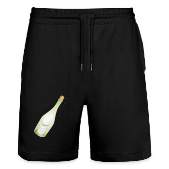 Romantic Vintage Message in a Bottle with Old Message - Stanley/Stella Trainer Unisex Organic Jogging Shorts - black - Front - Nik (191cm) & Marisol (170cm)