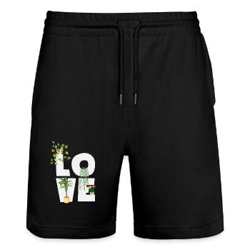 Garden & Plant Lovers Gifts - Stanley/Stella Trainer Unisex Organic Jogging Shorts - black - Front - Nik (191cm) & Marisol (170cm)