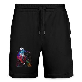 BMX Rider Sport #sport #bike - Stanley/Stella Unisex Bio Joggingshorts Trainer  - Schwarz - Vorne - Nik (191cm) & Marisol (170cm)