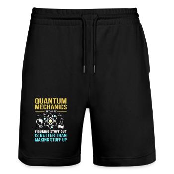 Physique quantique Mécanique quantique Saut quantique - Short de jogging bio TRAINER Stanley/Stella unisexe - noir - Devant - Nik (191cm) & Marisol (170cm)