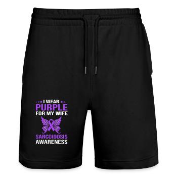 Sarcoidosis - Stanley/Stella Trainer Unisex Organic Jogging Shorts - black - Front - Nik (191cm) & Marisol (170cm)
