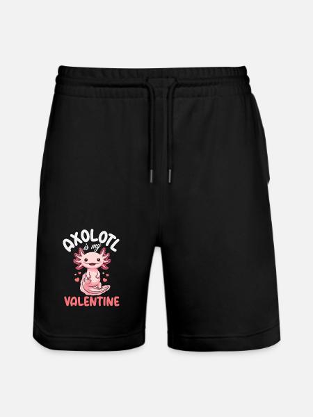 Cute Axolotl Kawaii Axolotl Lover - Stanley/Stella Trainer Unisex Organic Jogging Shorts - black
