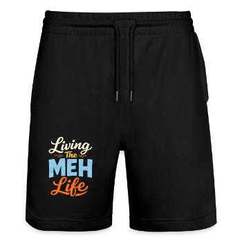 Sarcasme – Profiter pleinement de la vie – L - Short de jogging bio TRAINER Stanley/Stella unisexe - noir - Devant - Nik (191cm) & Marisol (170cm)
