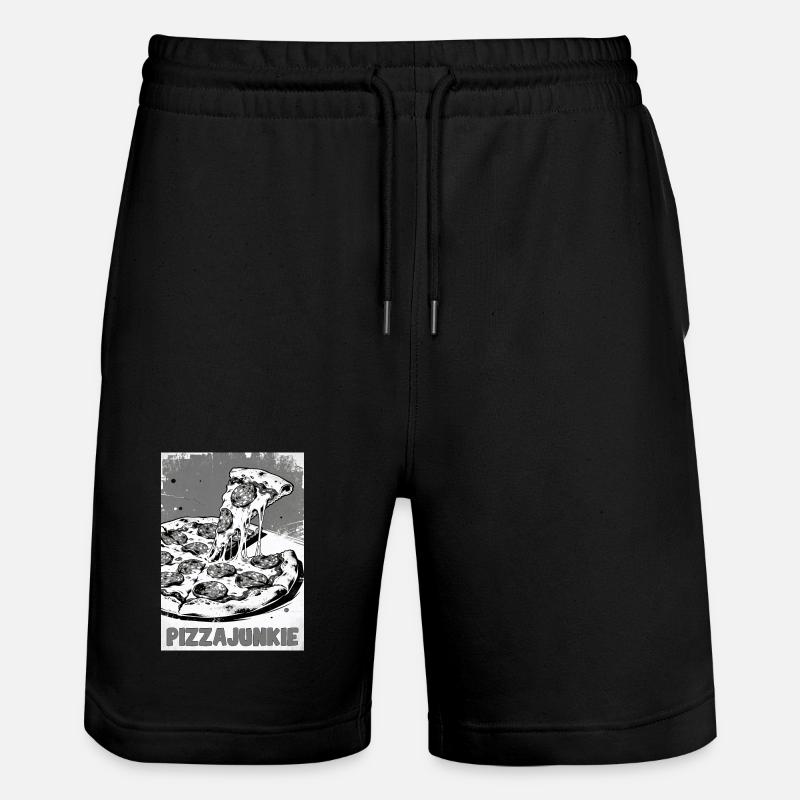 Graphique de tranche de Pizza Junkie - Short de jogging bio TRAINER Stanley/Stella unisexe - noir
