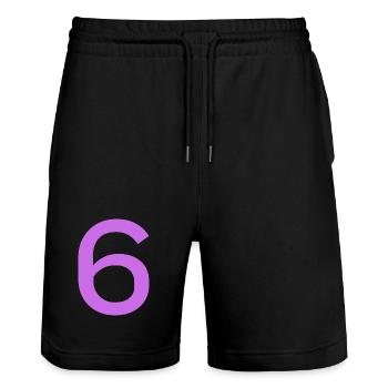 6 - Stanley/Stella Unisex Bio Joggingshorts Trainer  - Schwarz - Vorne - Nik (191cm) & Marisol (170cm)