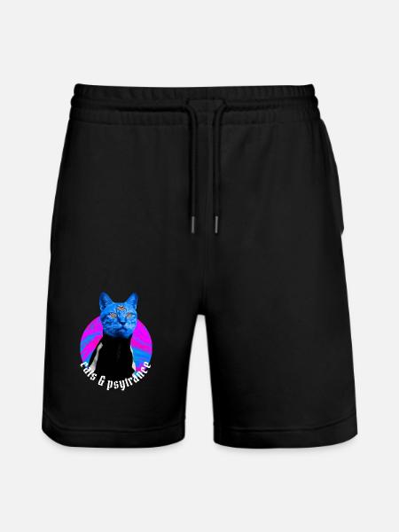 Cats & Psytrance - Rave outfit Psy trance - Stanley/Stella Trainer Unisex Organic Jogging Shorts - black