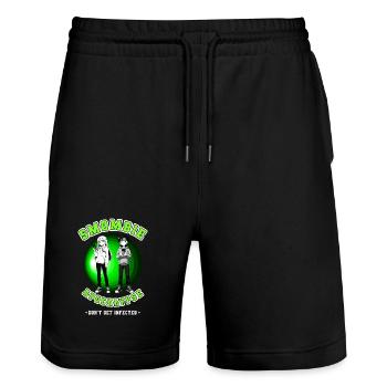 Smombie Apocalypse - Short de jogging bio TRAINER Stanley/Stella unisexe - noir - Devant - Nik (191cm) & Marisol (170cm)