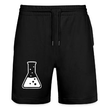Chemie_Symbol_schwarzweiss_Wissenschaft_science - Stanley/Stella Trainer Unisex Organic Jogging Shorts - black - Front - Nik (191cm) & Marisol (170cm)